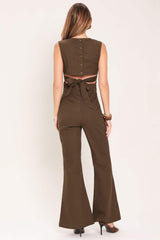 RICH ESPRESSO WOVEN JUMPSUIT