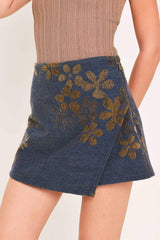 COPPER BLOSSOM WOVEN SKORT - Flying Tomato - Flyclothing LLC