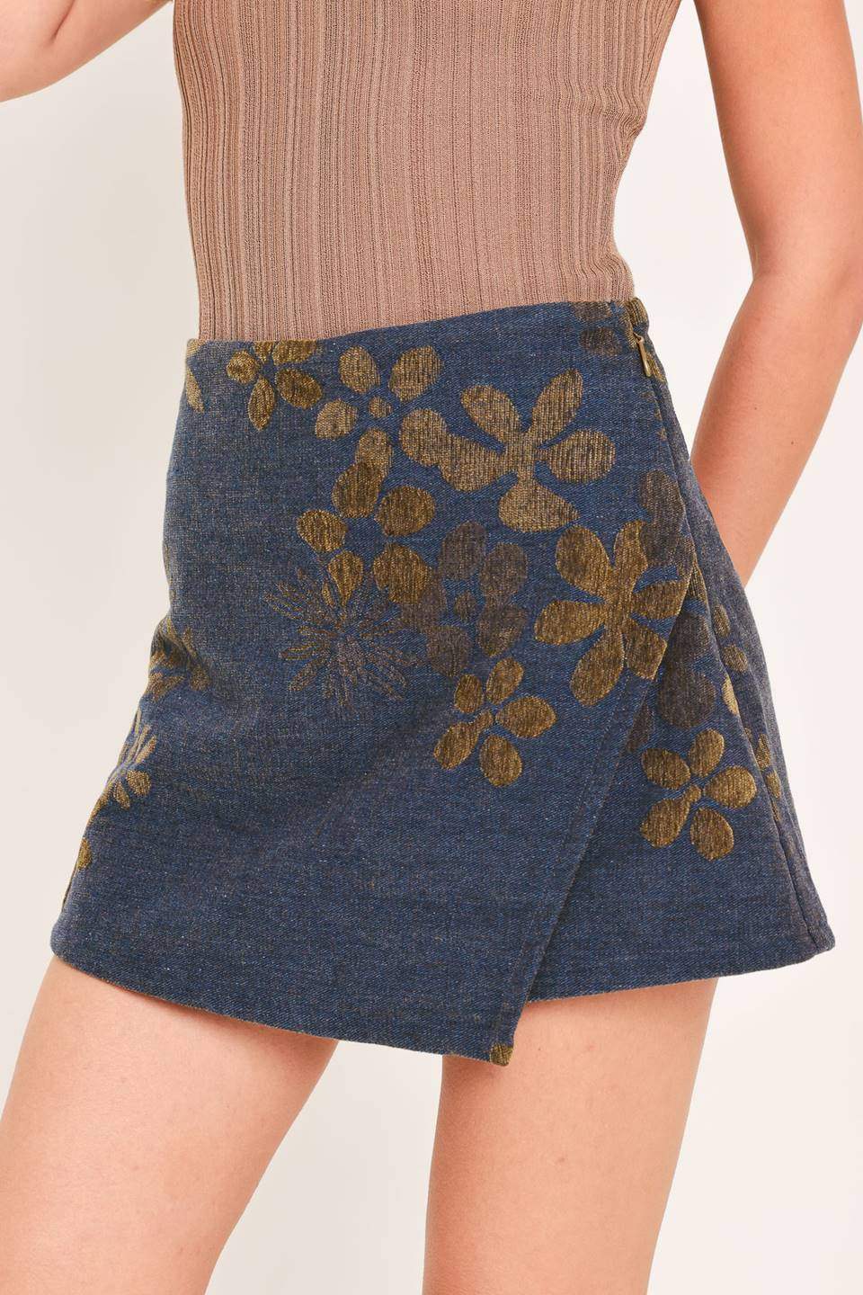 COPPER BLOSSOM WOVEN SKORT - Flying Tomato - Flyclothing LLC