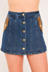 WESTERN POCKET DENIM SKORT