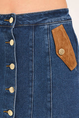 WESTERN POCKET DENIM SKORT