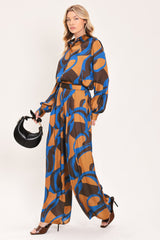 SIENNA WAVE STATEMENT WOVEN WIDE LEG PANTS - Flying Tomato - Flyclothing LLC