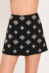 JEWELED NOIR BLACK EMBELLISHED SKORT - Flying Tomato - Flyclothing LLC