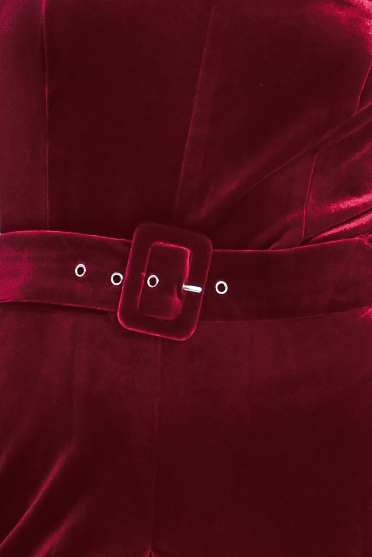 WINE AFTER DARK VELVET BELTED WIDE-LEG JUMPSUIT - Flying Tomato - Flyclothing LLC