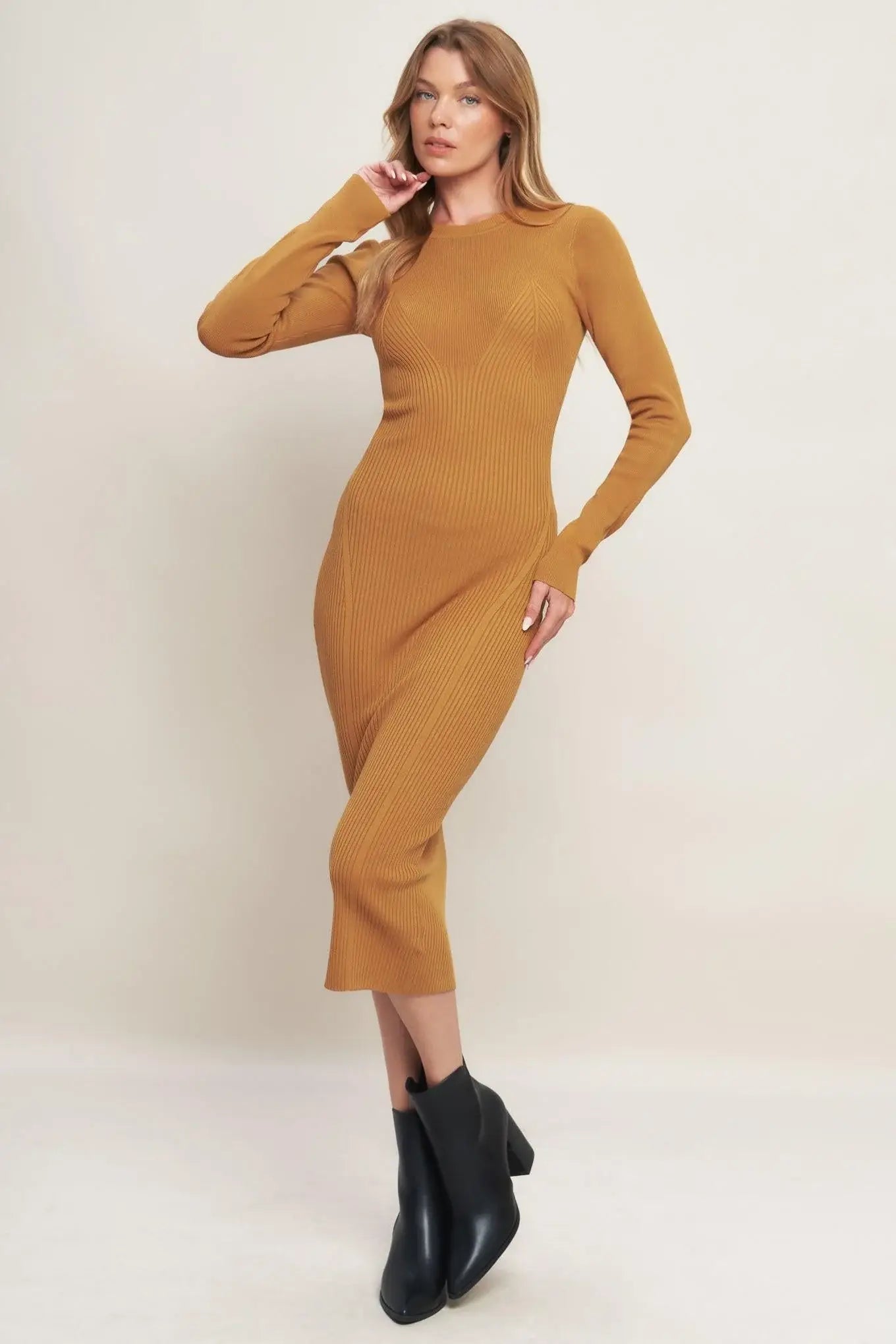 BE WITH YOU SWEATER MIDI DRESS - Flying Tomato - Flyclothing LLC