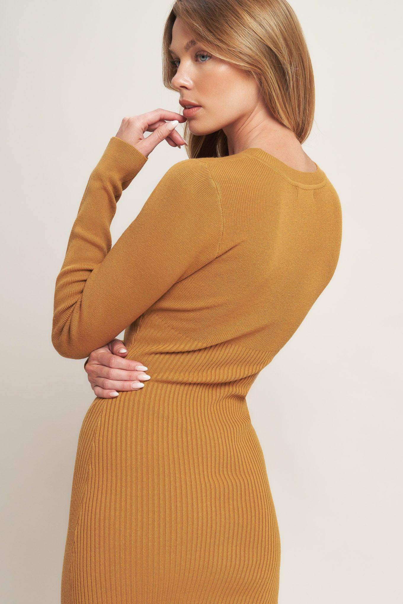 BE WITH YOU SWEATER MIDI DRESS - Flying Tomato - Flyclothing LLC
