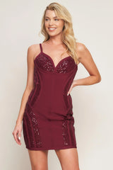 HOLIDAY GLAM BANDAGE MINI DRESS - Flying Tomato - Flyclothing LLC