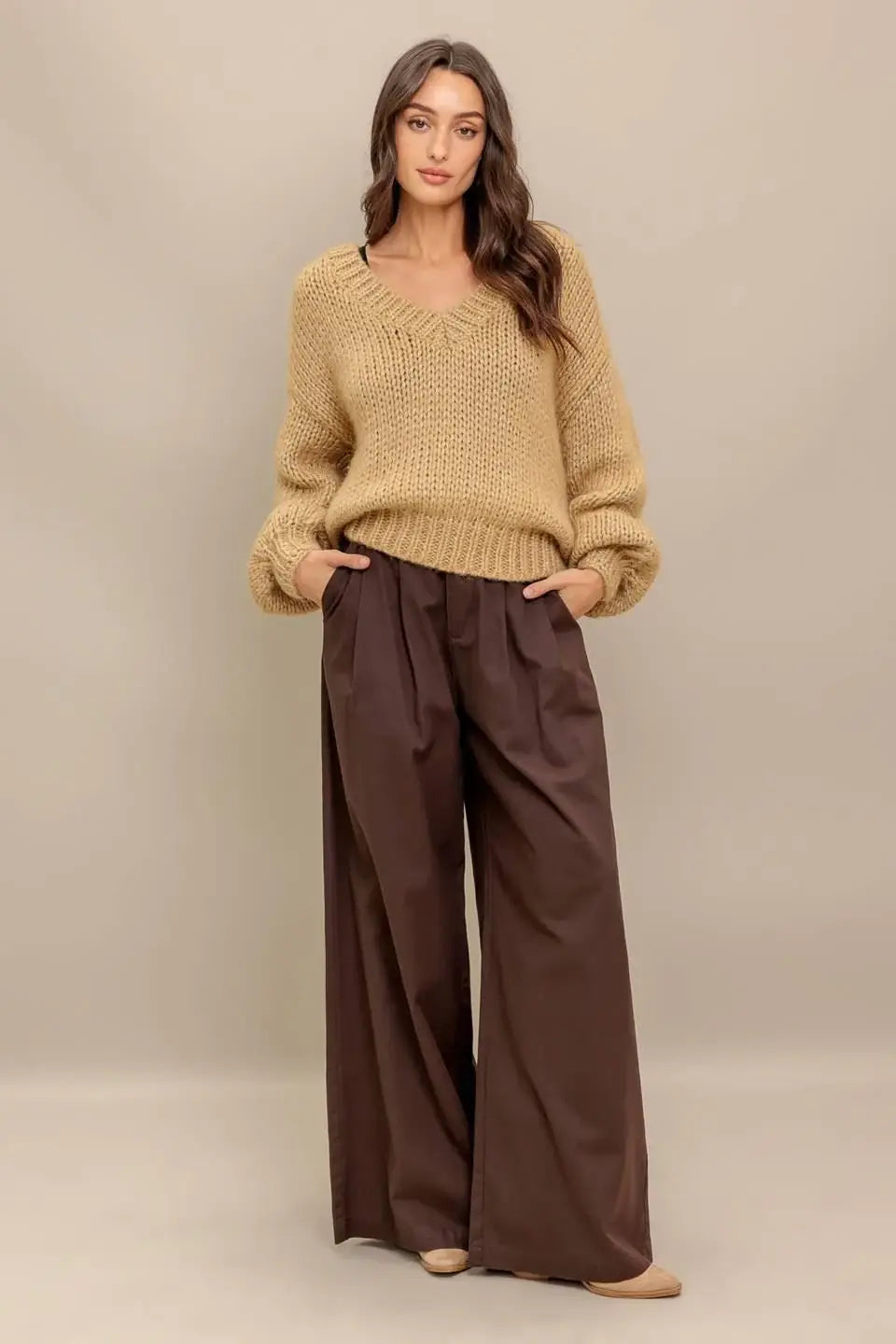 EARTHY TOUCH SWEATER KNIT TOP - Flying Tomato - Flyclothing LLC
