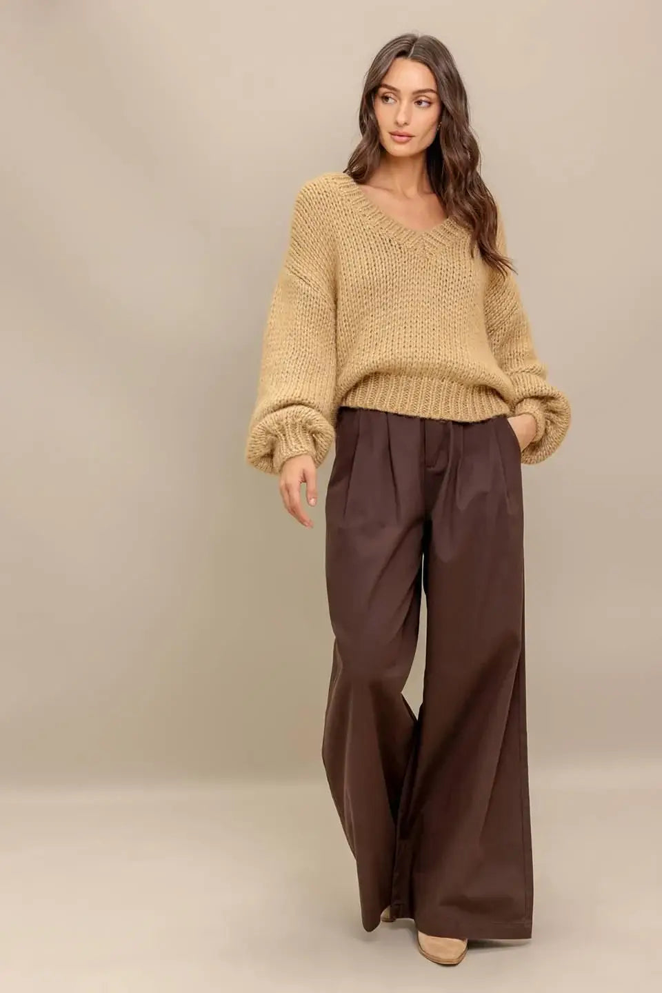 EARTHY TOUCH SWEATER KNIT TOP - Flying Tomato - Flyclothing LLC