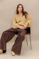EARTHY TOUCH SWEATER KNIT TOP - Flying Tomato - Flyclothing LLC