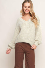 EARTHY TOUCH SWEATER KNIT TOP - Flying Tomato - Flyclothing LLC