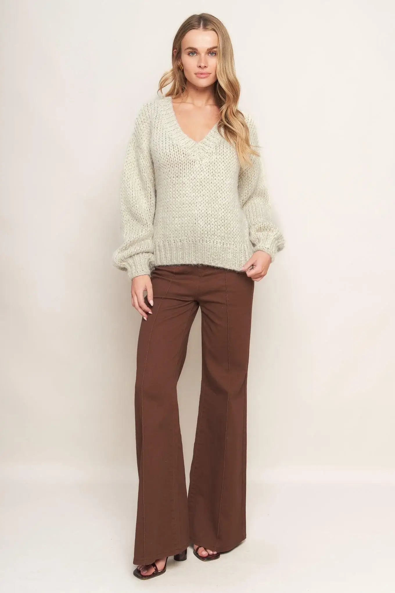 EARTHY TOUCH SWEATER KNIT TOP - Flying Tomato - Flyclothing LLC