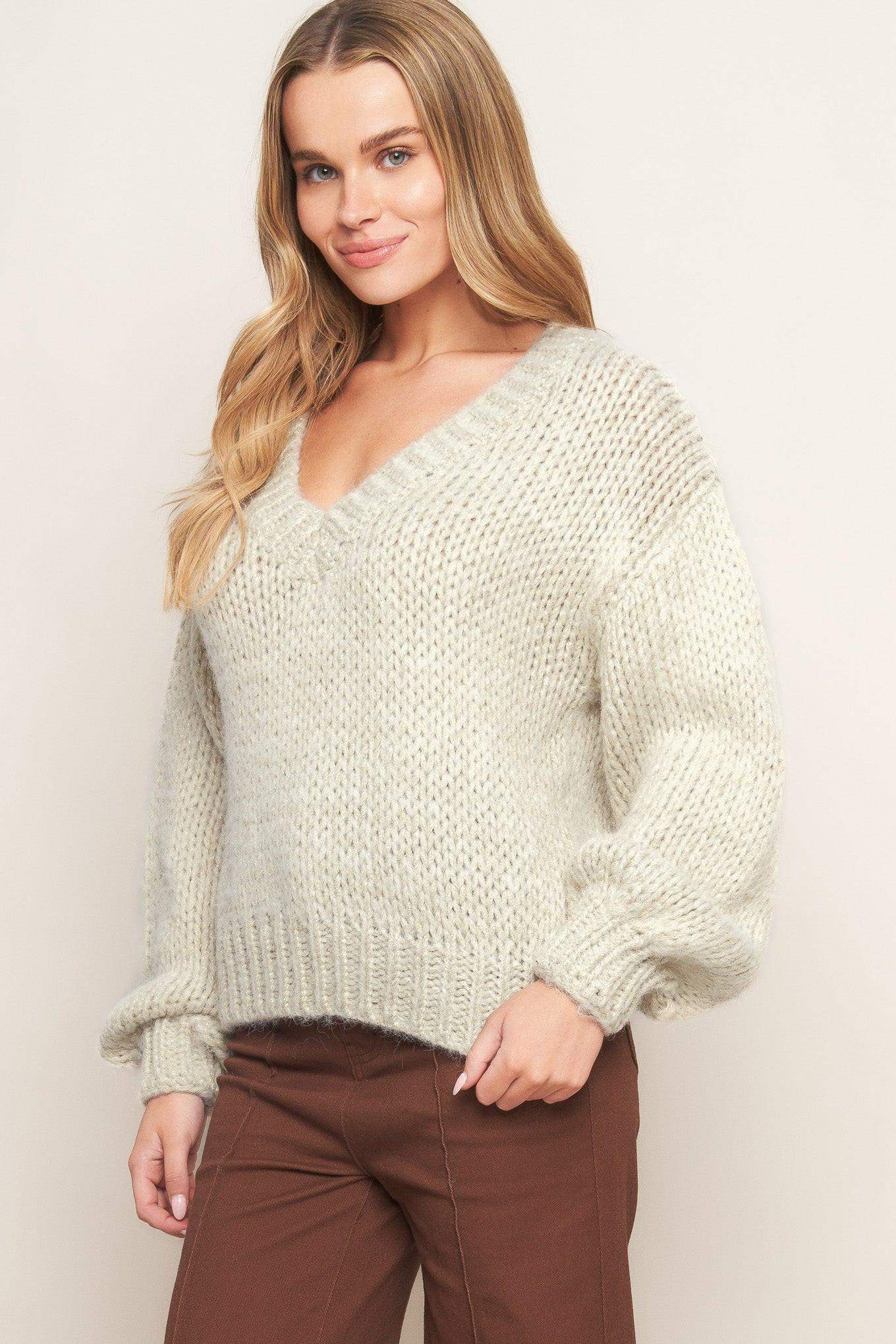 EARTHY TOUCH SWEATER KNIT TOP - Flying Tomato - Flyclothing LLC