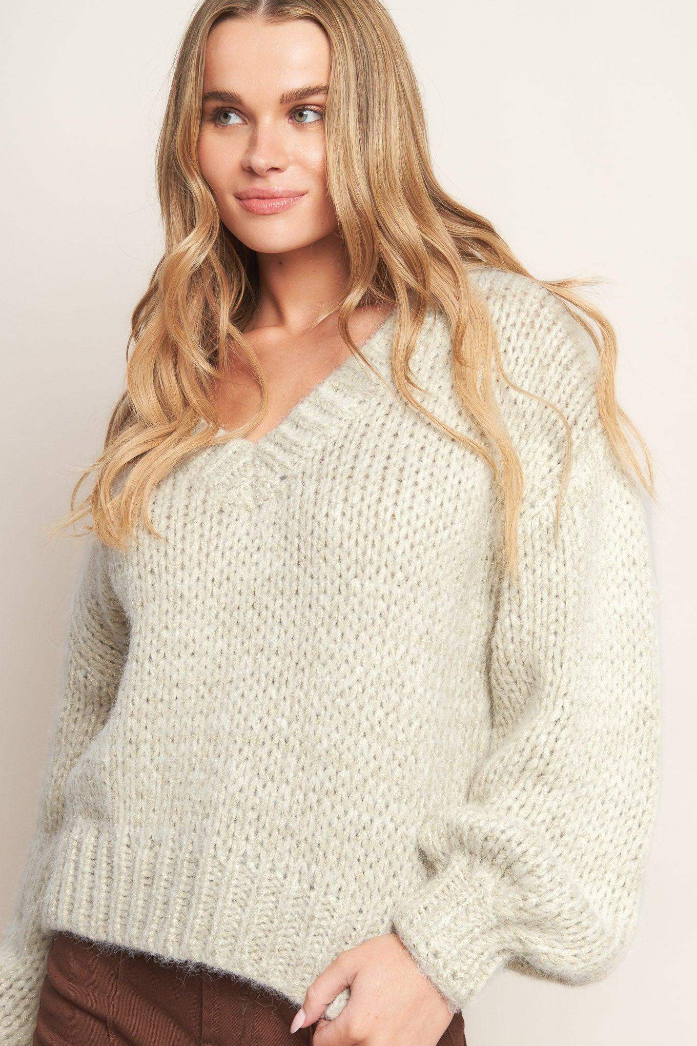 EARTHY TOUCH SWEATER KNIT TOP - Flying Tomato - Flyclothing LLC