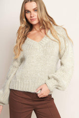 EARTHY TOUCH SWEATER KNIT TOP - Flying Tomato - Flyclothing LLC