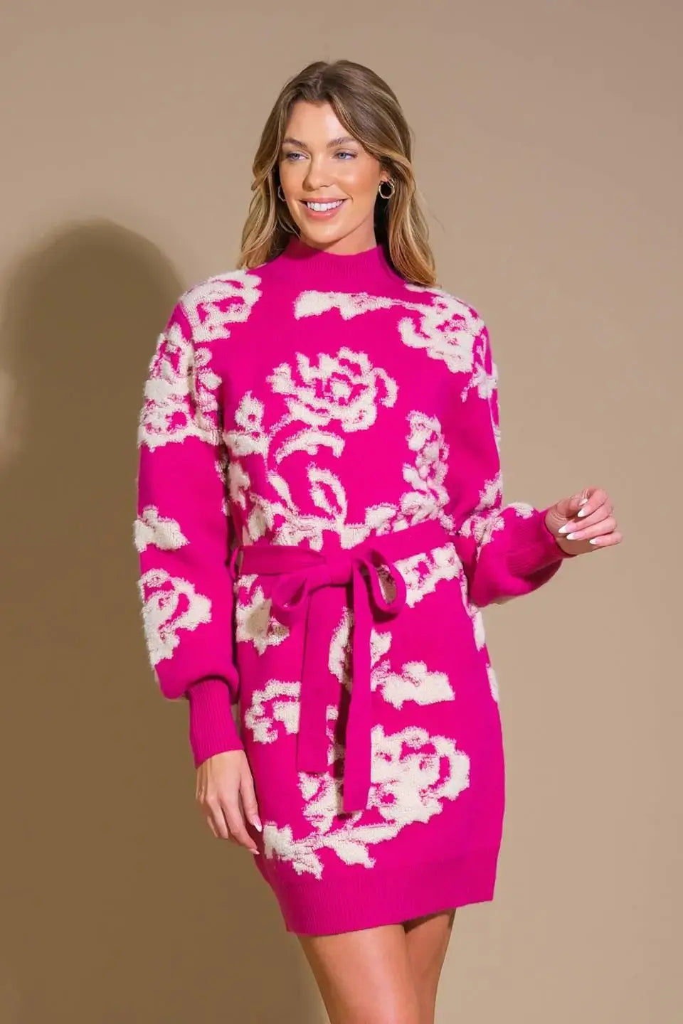 HEART ON DISPLAY SWEATER MINI DRESS - Flying Tomato - Flyclothing LLC