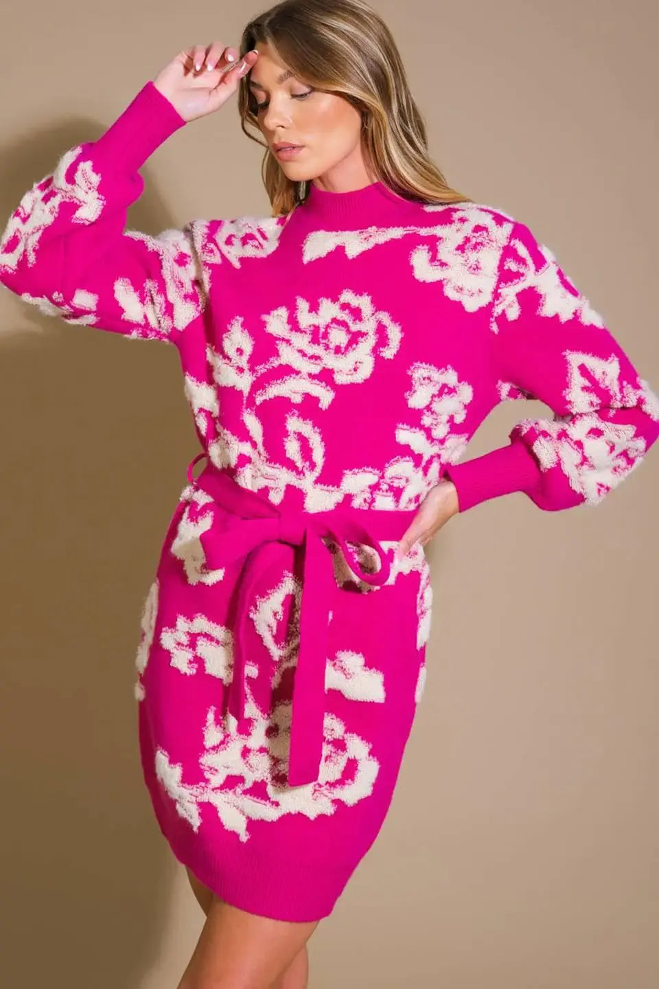 HEART ON DISPLAY SWEATER MINI DRESS - Flying Tomato - Flyclothing LLC