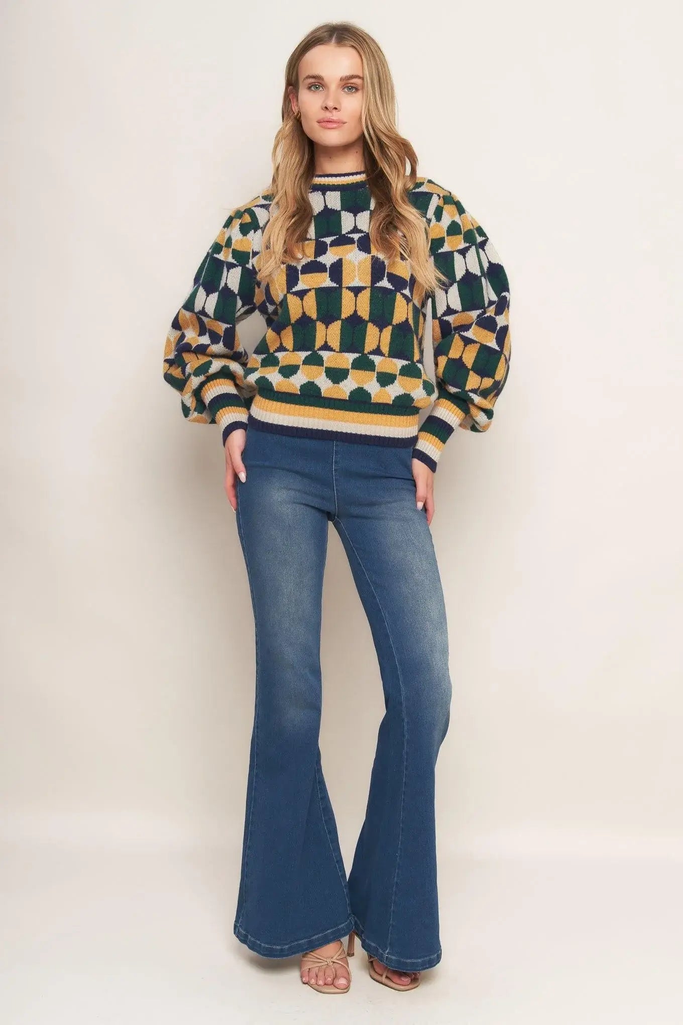 CHEER YOU ON JACQUARD SWEATER TOP - Flying Tomato - Flyclothing LLC