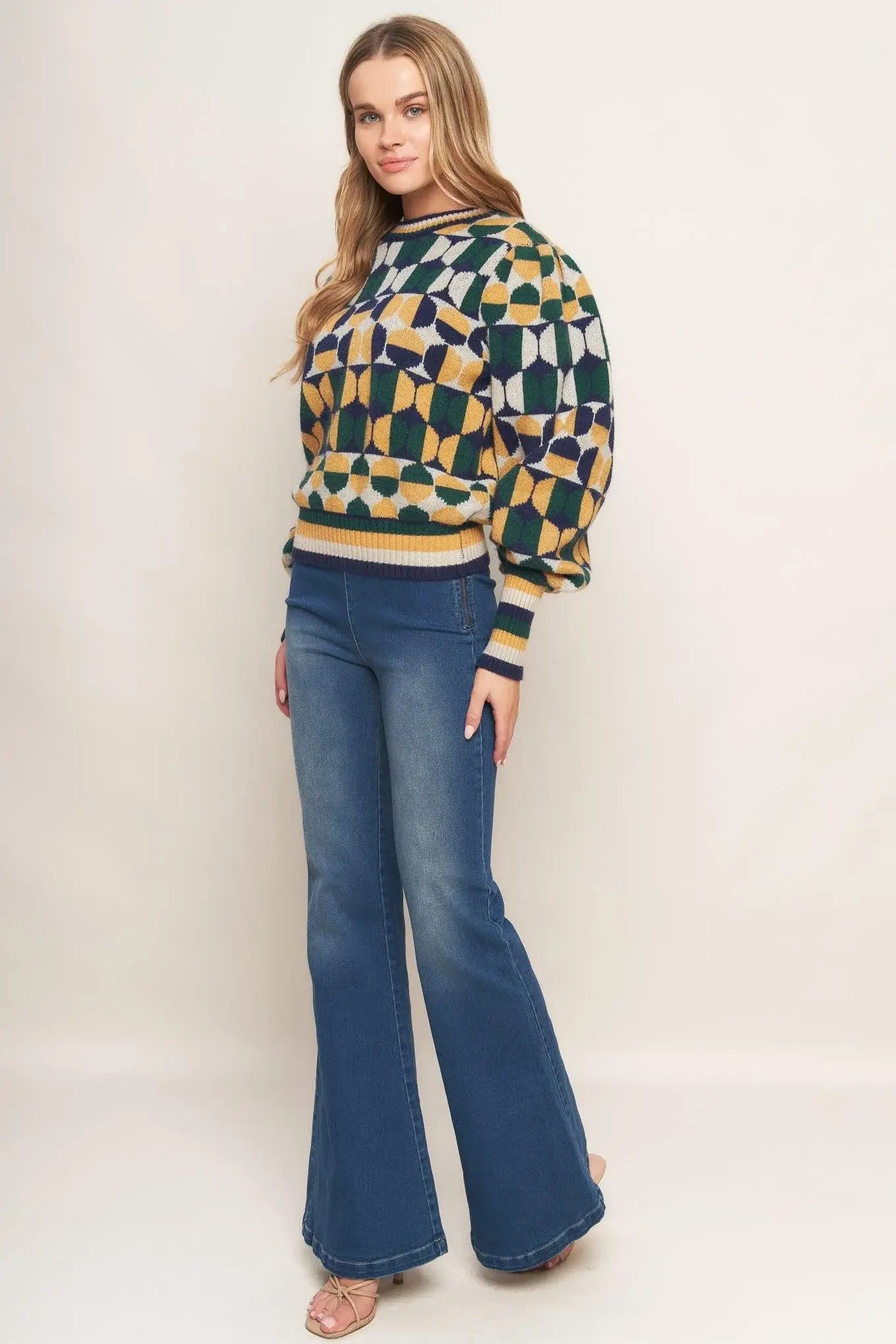 CHEER YOU ON JACQUARD SWEATER TOP - Flying Tomato - Flyclothing LLC