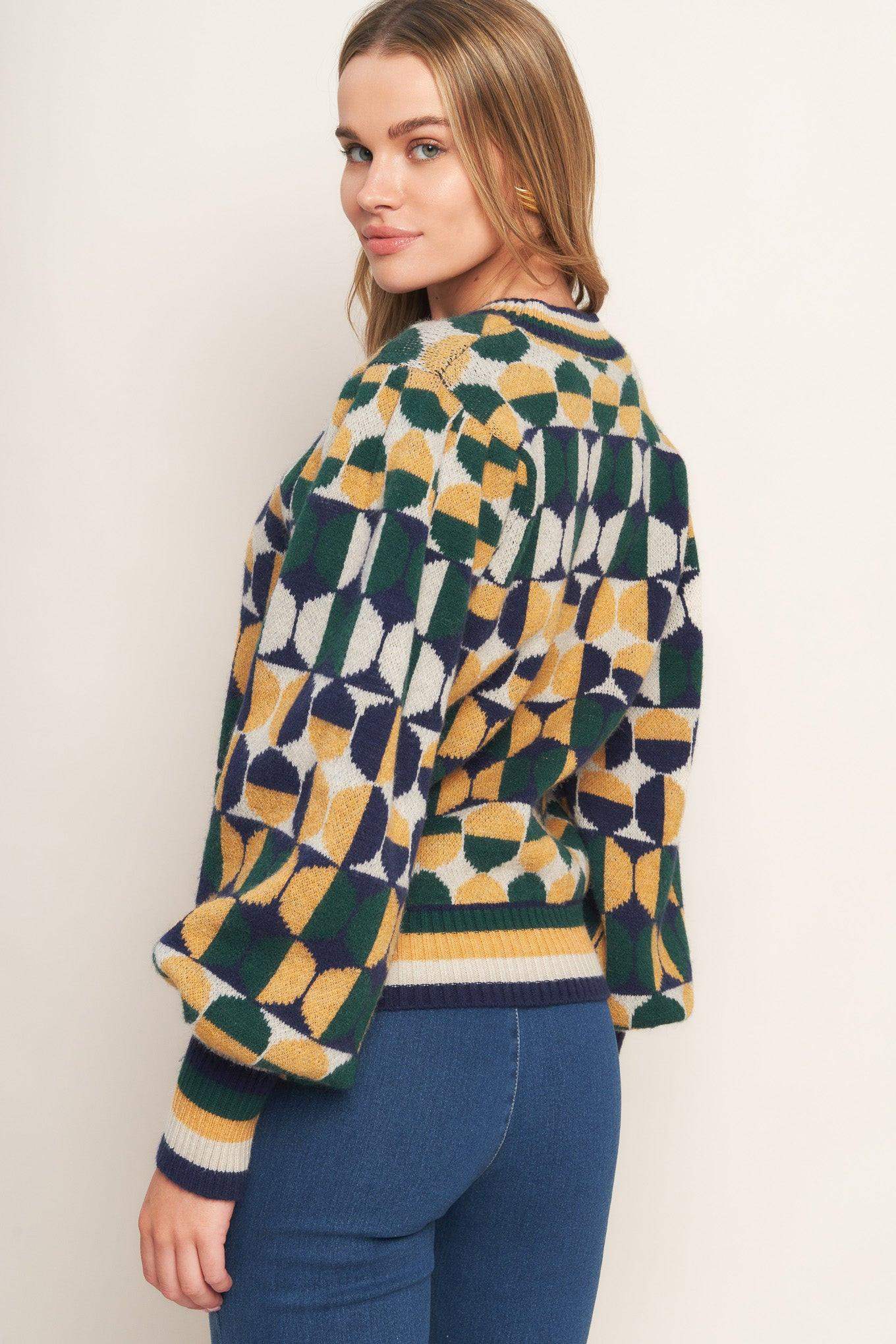 CHEER YOU ON JACQUARD SWEATER TOP - Flying Tomato - Flyclothing LLC