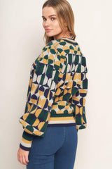 CHEER YOU ON JACQUARD SWEATER TOP - Flying Tomato - Flyclothing LLC