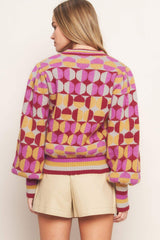 CHEER YOU ON JACQUARD SWEATER TOP - Flying Tomato - Flyclothing LLC