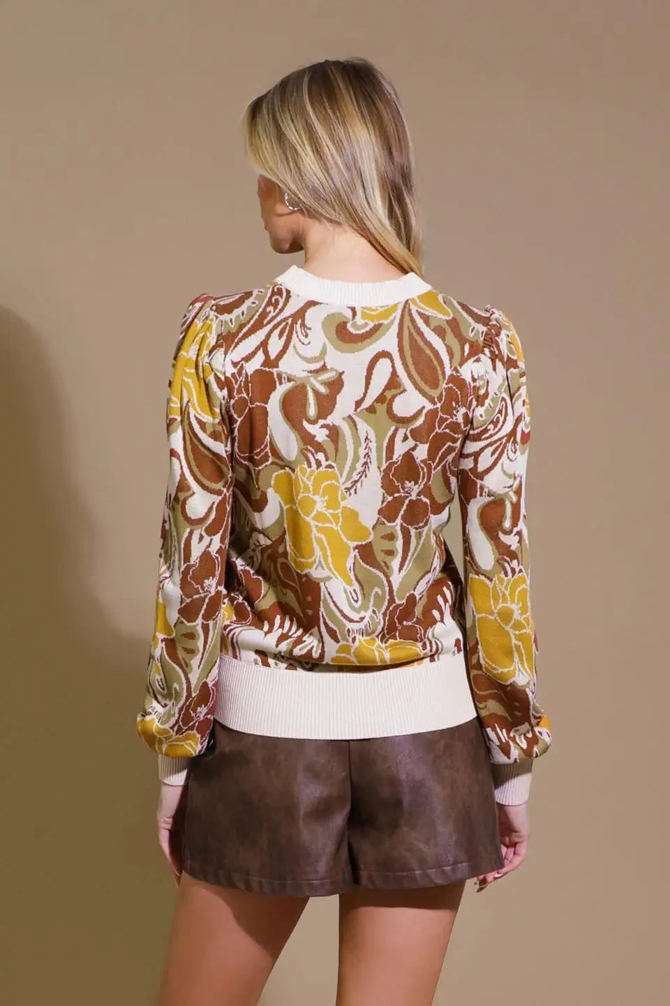 KEEPING TABS JACQUARD PULLOVER SWEATER TOP - Flying Tomato - Flyclothing LLC