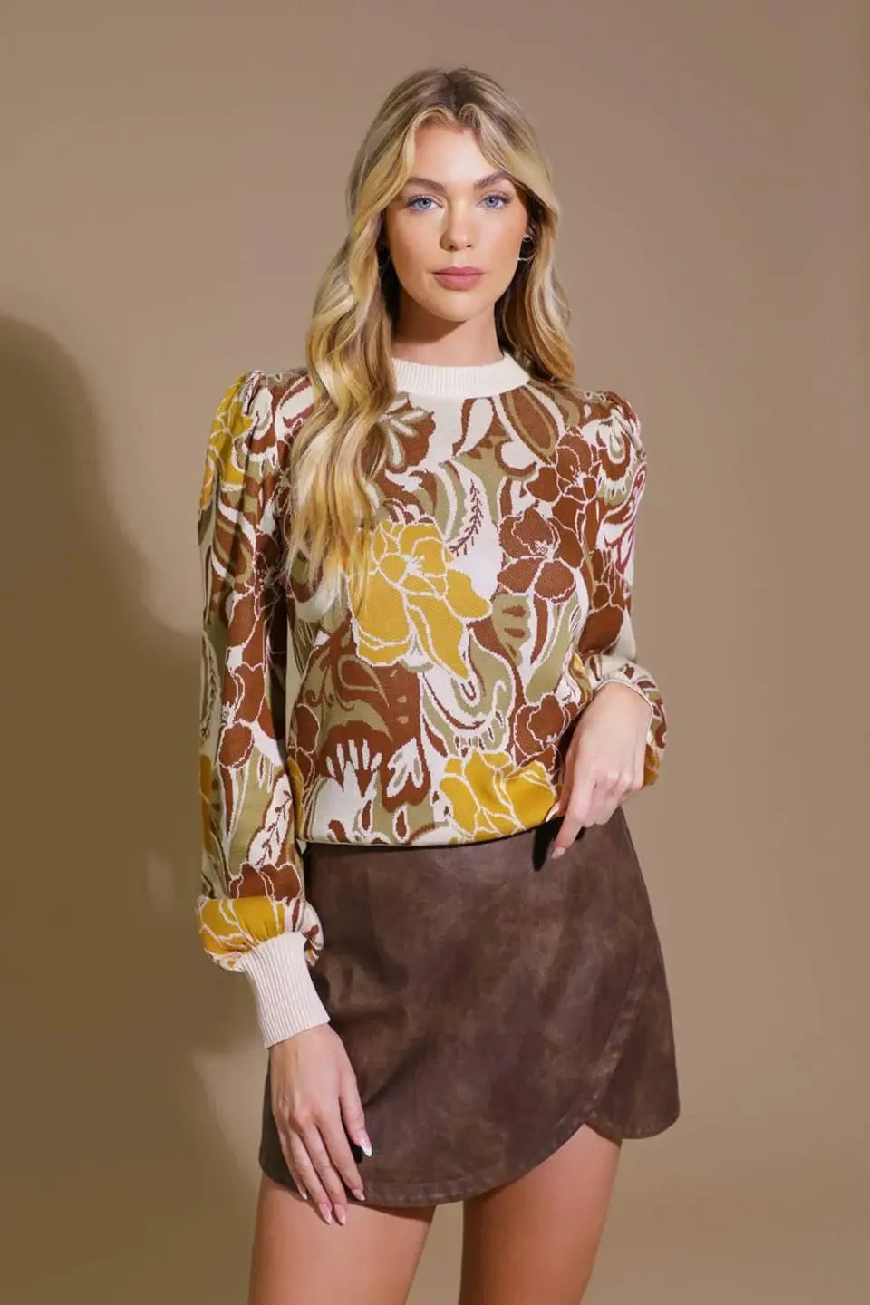 KEEPING TABS JACQUARD PULLOVER SWEATER TOP - Flying Tomato - Flyclothing LLC