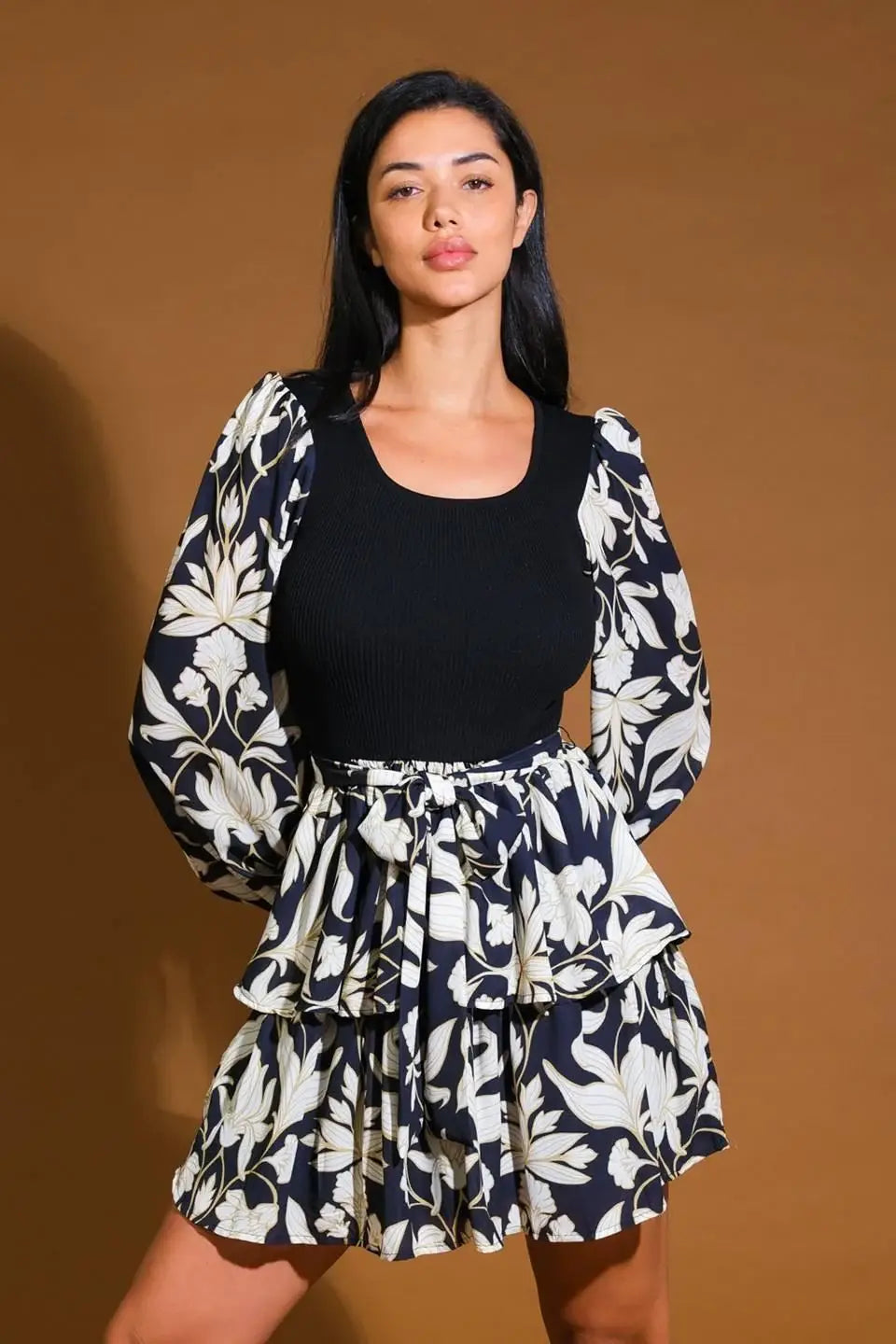 ALL MY LIFE SWEATER WOVEN MINI DRESS - Flying Tomato - Flyclothing LLC