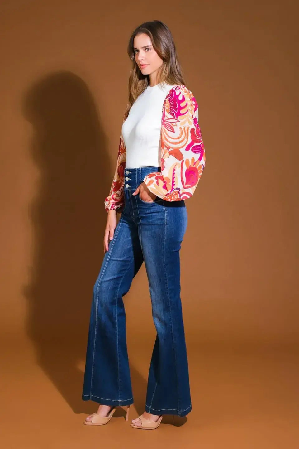MAJESTIC FLOW SWEATER WOVEN TOP - Flying Tomato - Flyclothing LLC