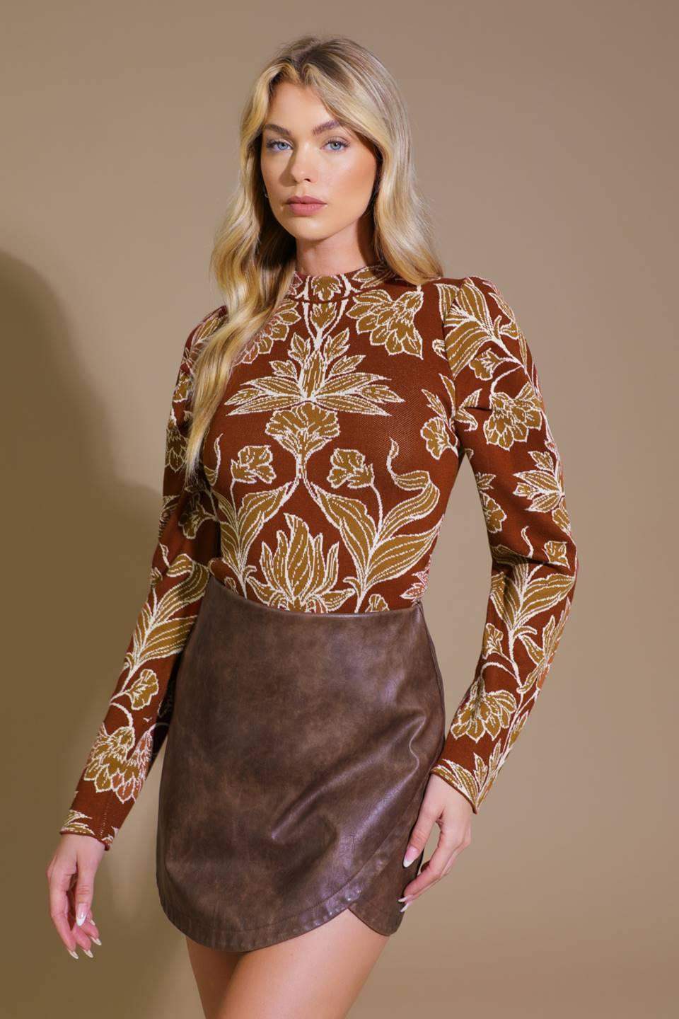 WARM AFTERNOONS JACQUARD SWEATER TOP - Flying Tomato - Flyclothing LLC