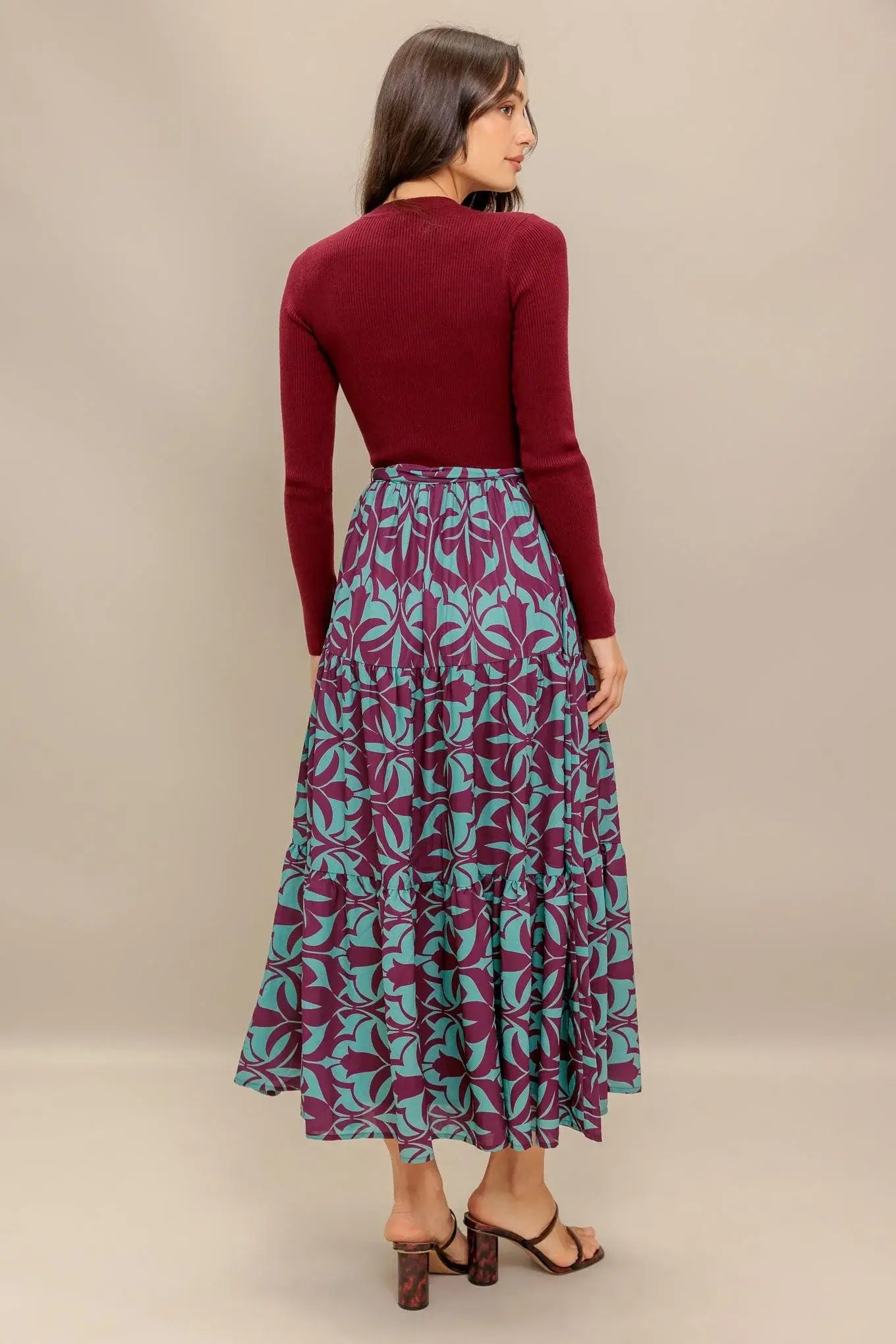 SANGRIA BLOOM WOVEN MIDI DRESS - Flying Tomato - Flyclothing LLC