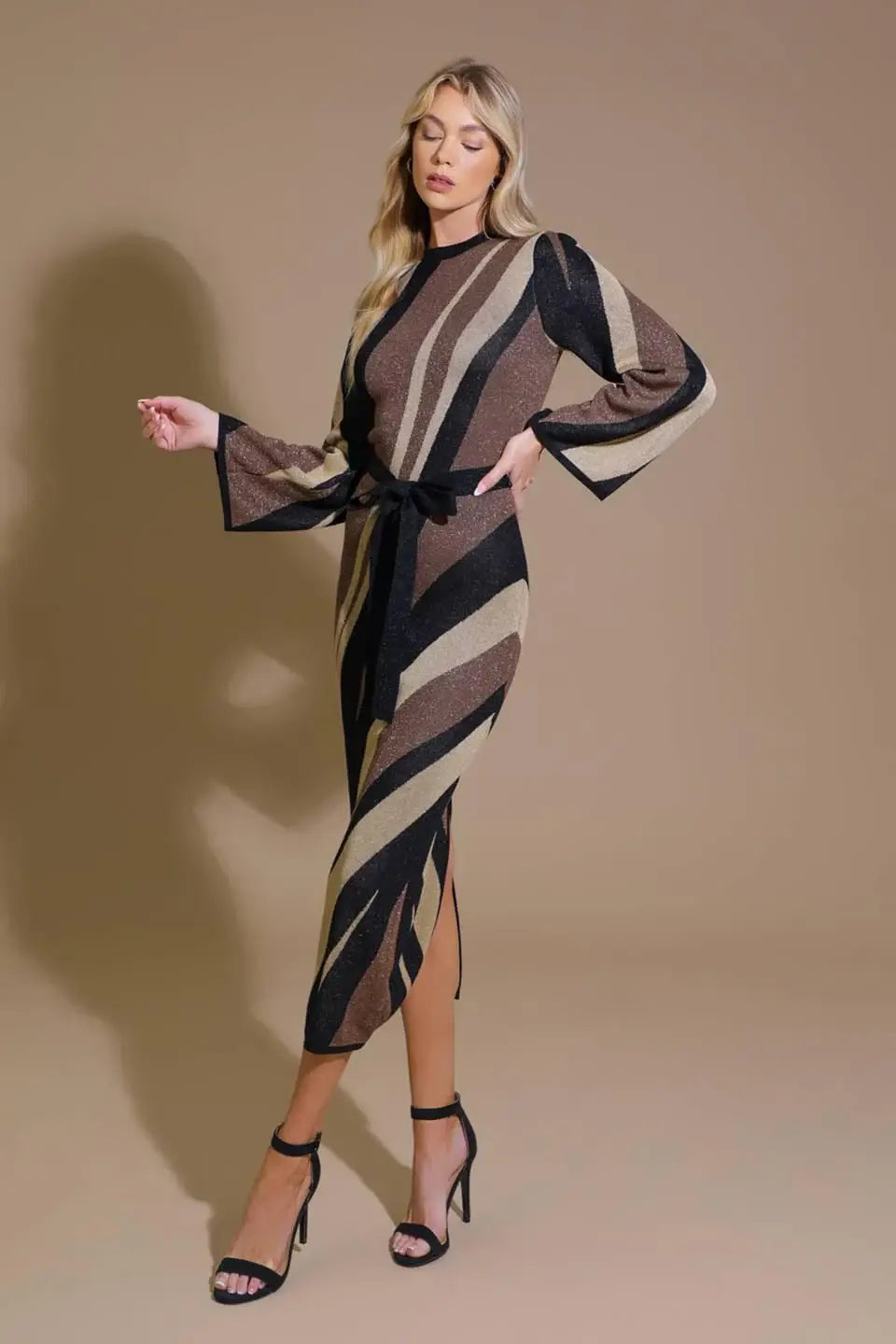PUT ON A SMILE MIDI SWEATER DRESS - Flying Tomato - Flyclothing LLC