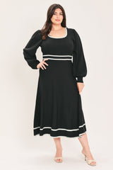 CEDAR LINE ELEGANCE SWEATER MIDI DRESS - Flying Tomato - Flyclothing LLC