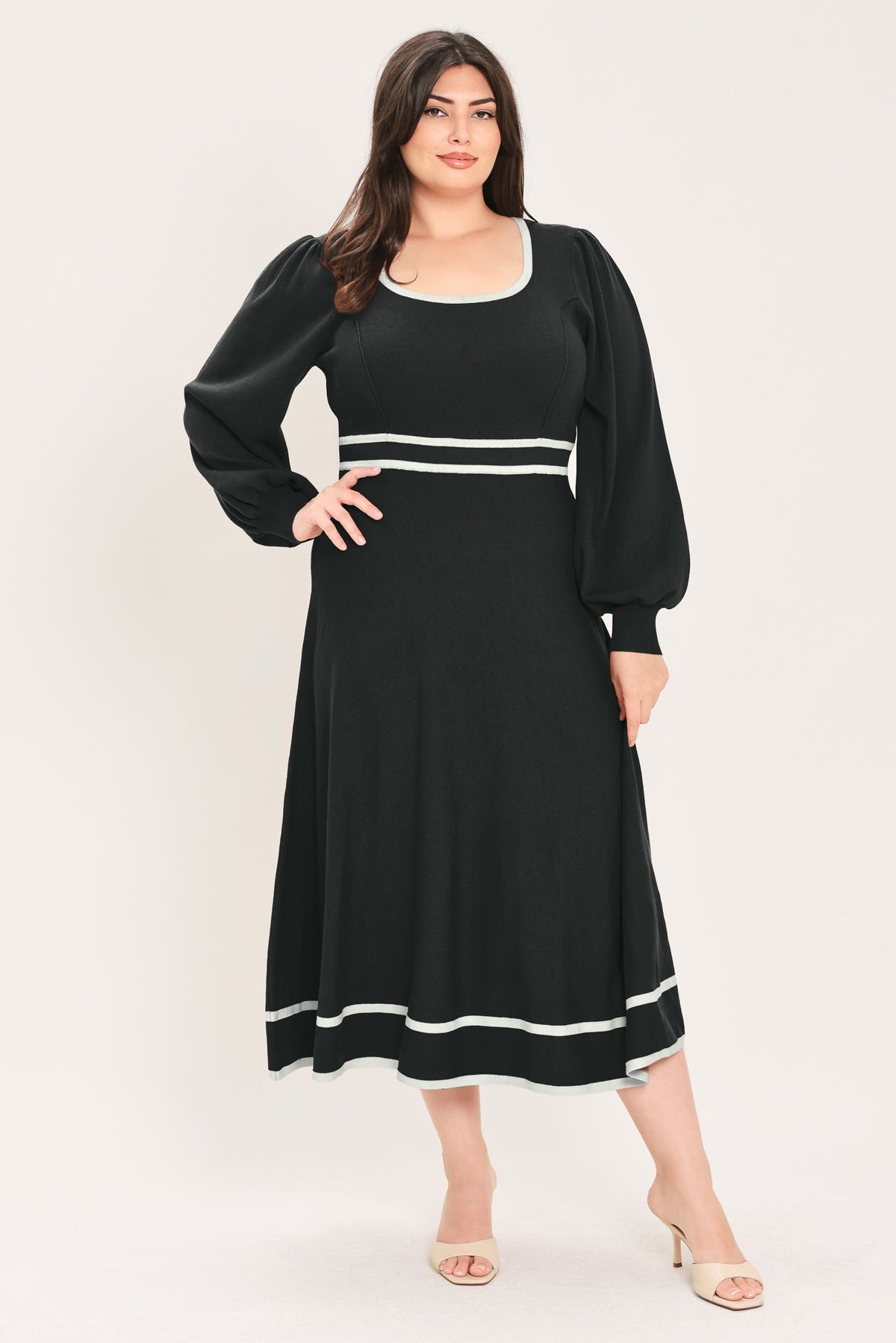 CEDAR LINE ELEGANCE SWEATER MIDI DRESS - Flying Tomato - Flyclothing LLC