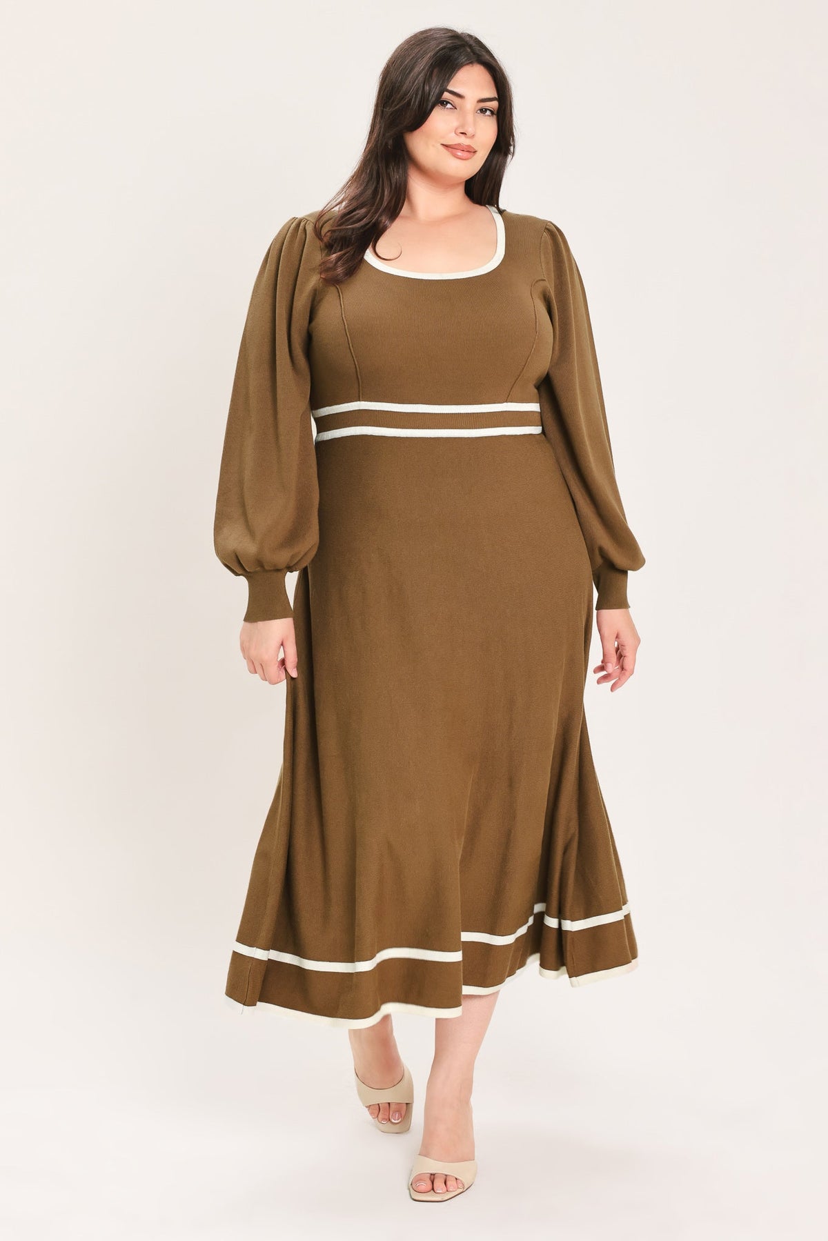 CEDAR LINE ELEGANCE SWEATER MIDI DRESS - Flying Tomato - Flyclothing LLC