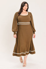 CEDAR LINE ELEGANCE SWEATER MIDI DRESS - Flying Tomato - Flyclothing LLC