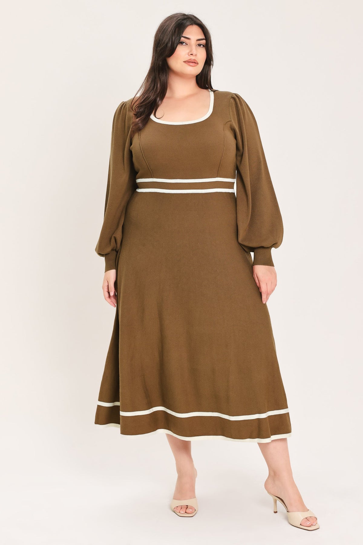 CEDAR LINE ELEGANCE SWEATER MIDI DRESS - Flying Tomato - Flyclothing LLC