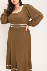 CEDAR LINE ELEGANCE SWEATER MIDI DRESS - Flying Tomato - Flyclothing LLC