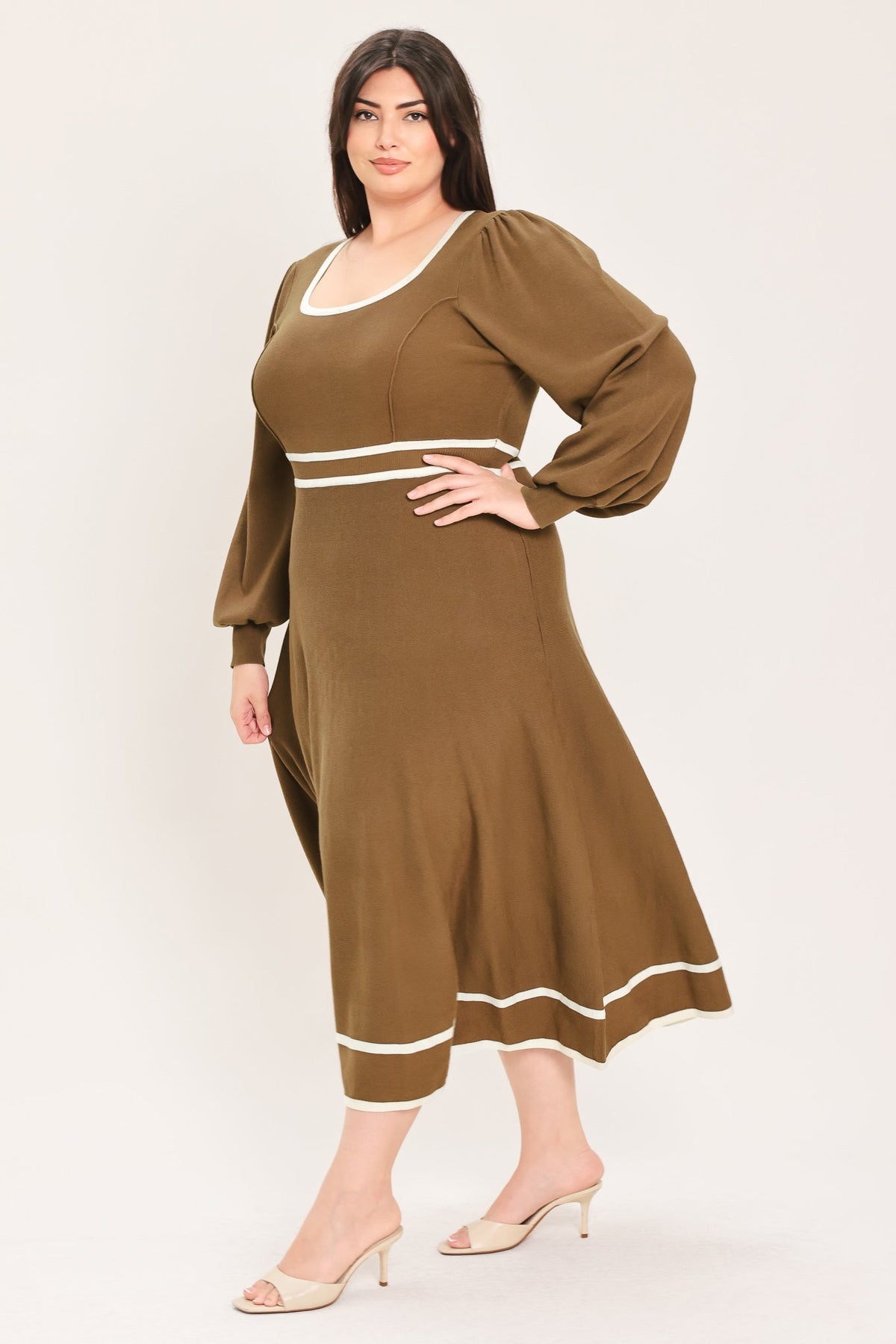 CEDAR LINE ELEGANCE SWEATER MIDI DRESS - Flying Tomato - Flyclothing LLC