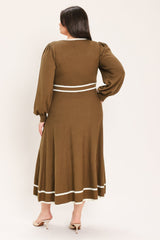 CEDAR LINE ELEGANCE SWEATER MIDI DRESS - Flying Tomato - Flyclothing LLC
