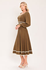 CEDAR LINE ELEGANCE SWEATER MIDI DRESS
