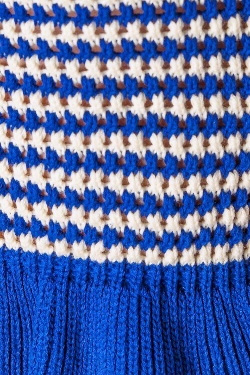 OUT WEST BLUE SWEATER KNIT TOP - Flying Tomato - Flyclothing LLC