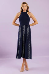 TIME FOR CHEER NAVY SWEATER MIDI DRESS - Flying Tomato - Flyclothing LLC