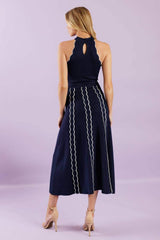TIME FOR CHEER NAVY SWEATER MIDI DRESS - Flying Tomato - Flyclothing LLC