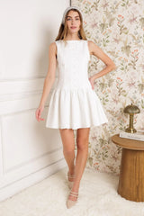 PALM PICNIC WOVEN MINI DRESS - Flying Tomato - Flyclothing LLC