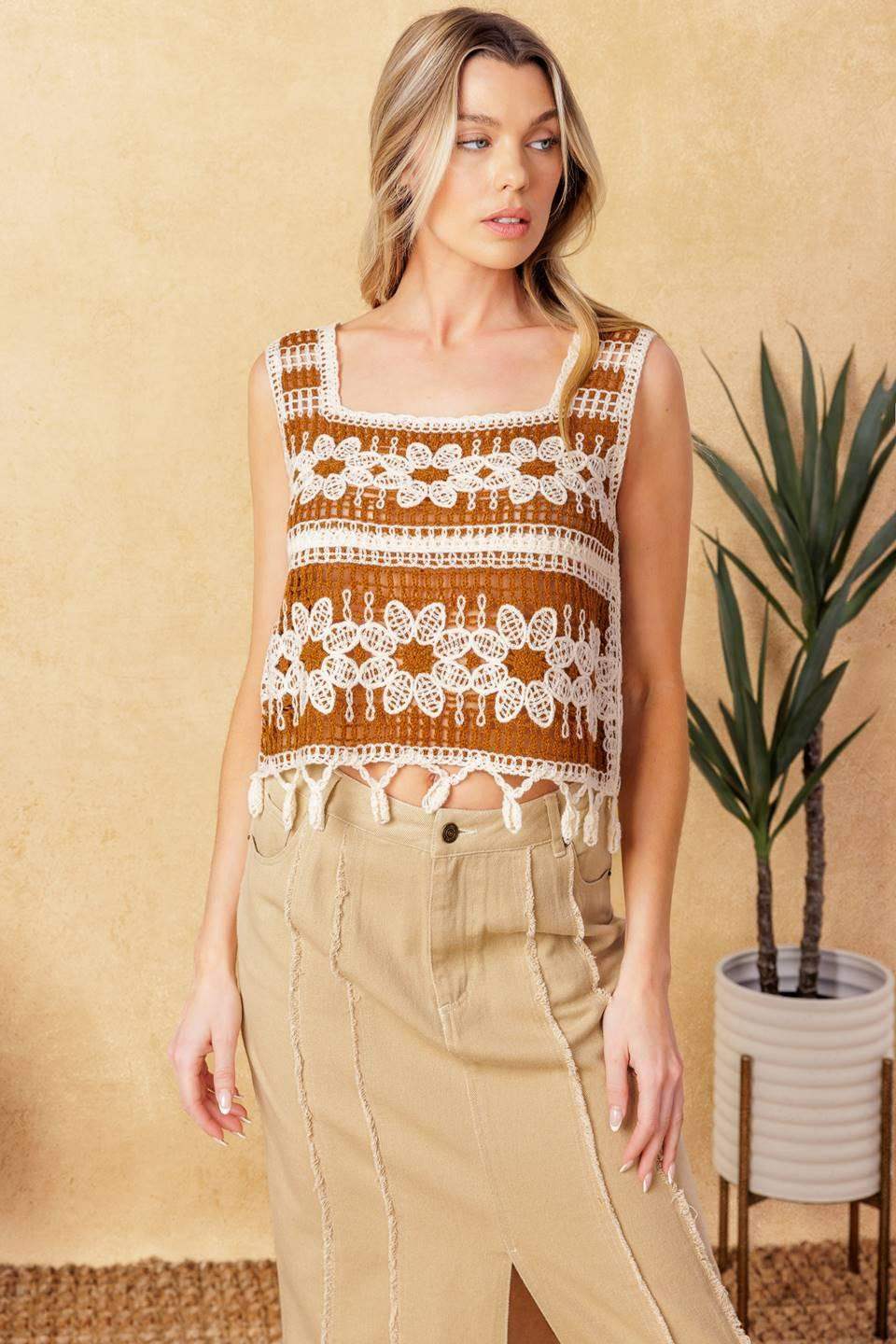 WISHFUL THINKING CROCHET TOP - Flying Tomato - Flyclothing LLC