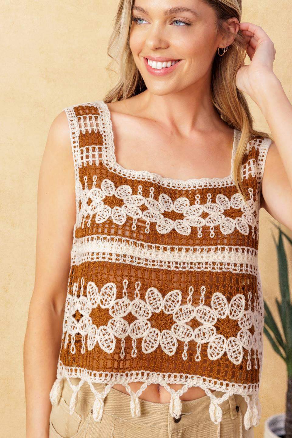 WISHFUL THINKING CROCHET TOP - Flying Tomato - Flyclothing LLC