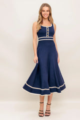 DREAMY DAISY KNIT MIDI DRESS - Flying Tomato - Flyclothing LLC