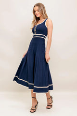 DREAMY DAISY KNIT MIDI DRESS - Flying Tomato - Flyclothing LLC